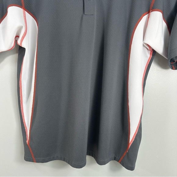Mizuno Dry Lite Performance Polo Short Sleeve Shirt Collared Grey Orange Men’s L - Picture 11 of 16